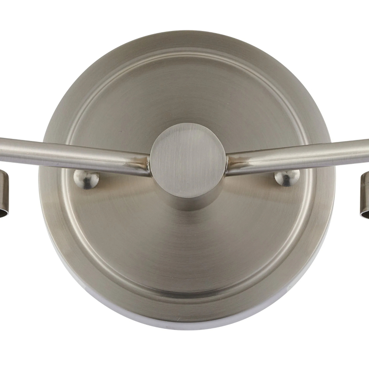 Idolite Devine Satin Nickel 2 Light E27 Round Plate Wall Light (FRAME ONLY)