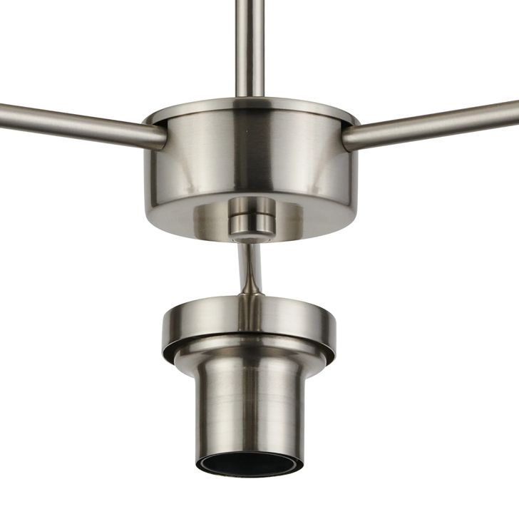 Idolite Devine Satin Nickel 3 Light Downward Semi Ceiling (FRAME ONLY)
