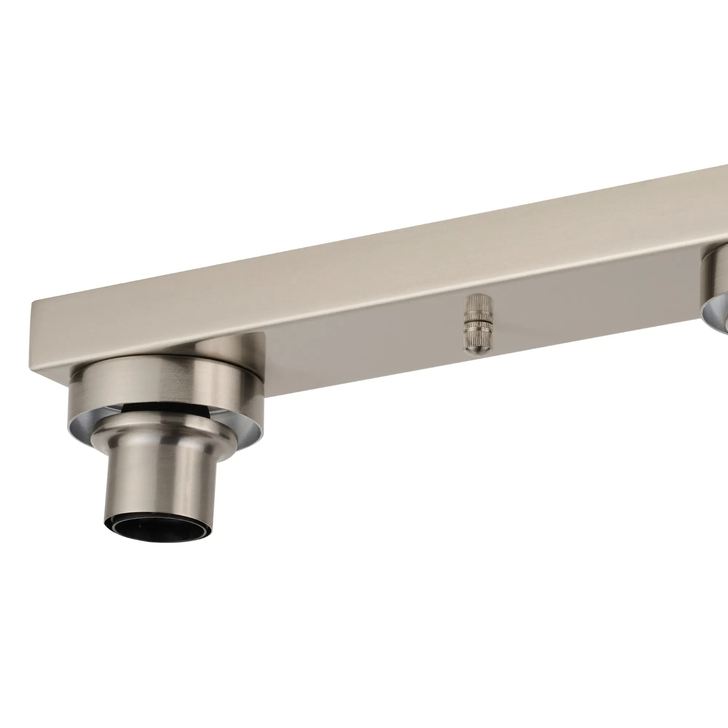 Idolite Devine Satin Nickel 3 Light E27 Linear Flush Ceiling (FRAME ONLY)