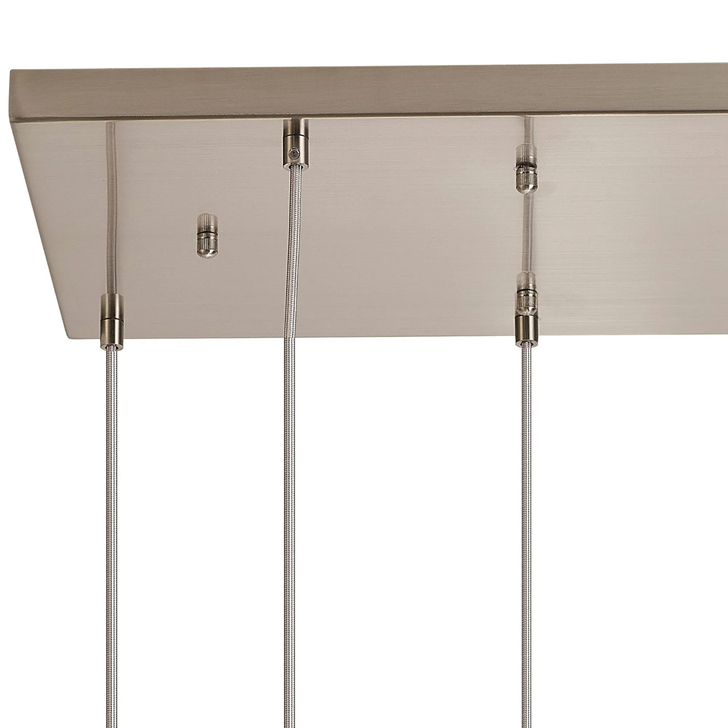 Idolite Devine Satin Nickel 5 Light E27 2m Rectangular Multiple Pendant (FRAME ONLY)
