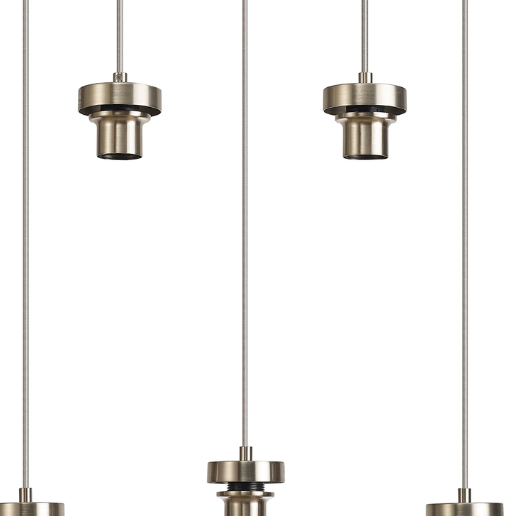 Idolite Devine Satin Nickel 5 Light E27 2m Rectangular Multiple Pendant (FRAME ONLY)
