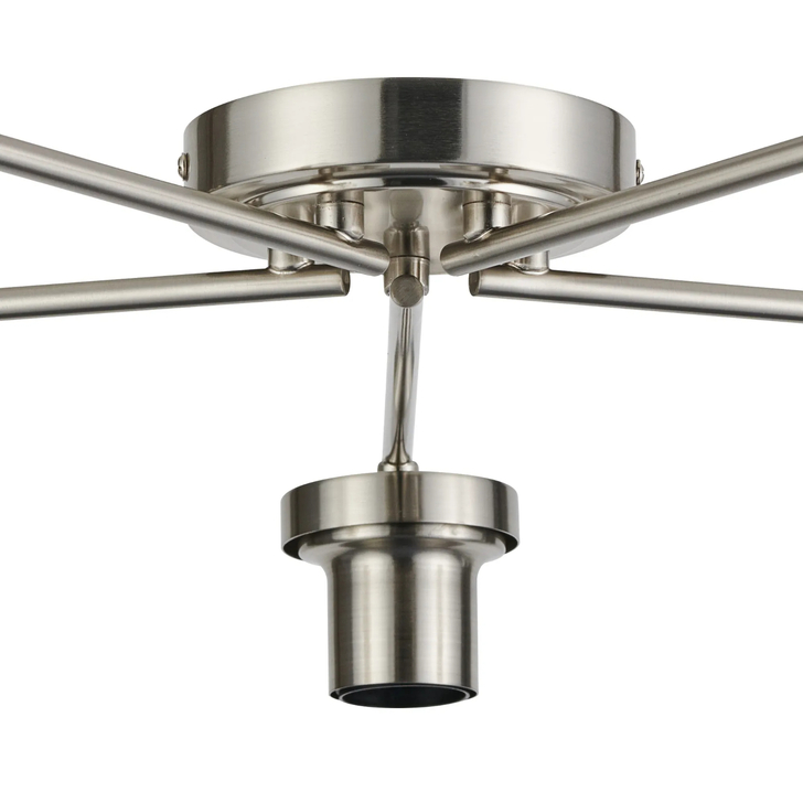 Idolite Devine Satin Nickel 5 Light Flush Ceiling (FRAME ONLY)