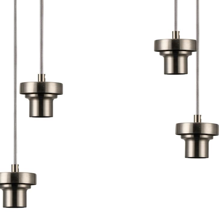 Idolite Devine Satin Nickel 6 Light E27 Round Multiple Spider Pendant (FRAME ONLY)