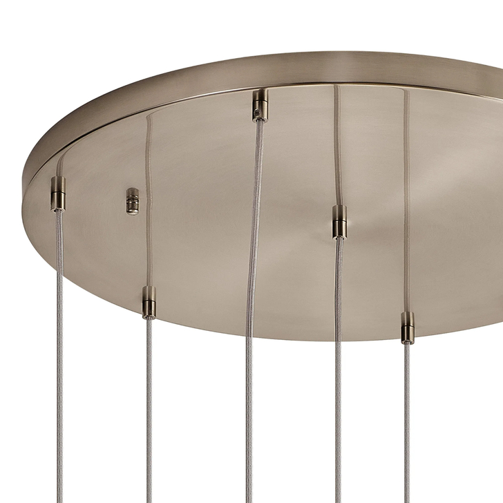 Idolite Devine Satin Nickel 7 Light E27 3m Round Multiple Pendant (FRAME ONLY)