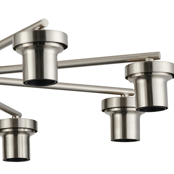 Idolite Devine Satin Nickel 8 Light Downward Semi Ceiling (FRAME ONLY)