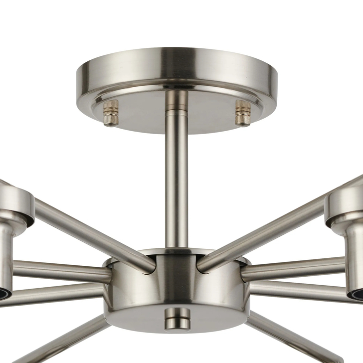 Idolite Devine Satin Nickel 8 Light Downward Semi Ceiling (FRAME ONLY)