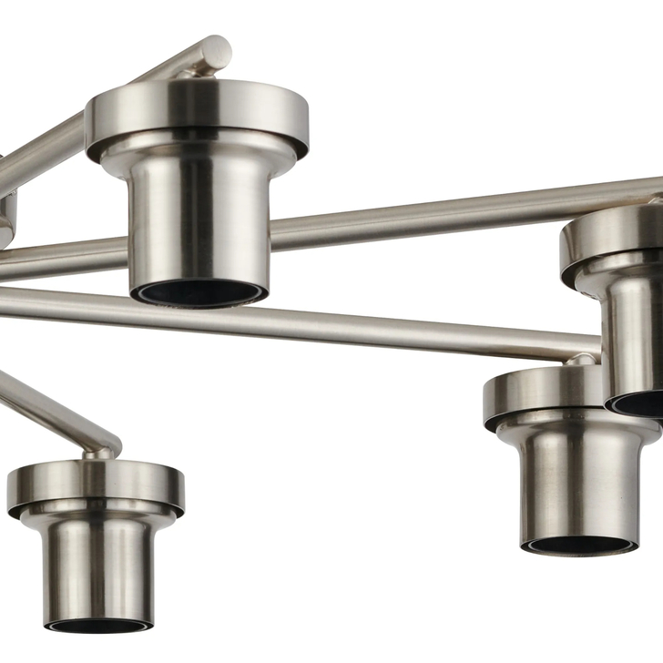 Idolite Devine Satin Nickel 8 Light Flush Ceiling (FRAME ONLY)