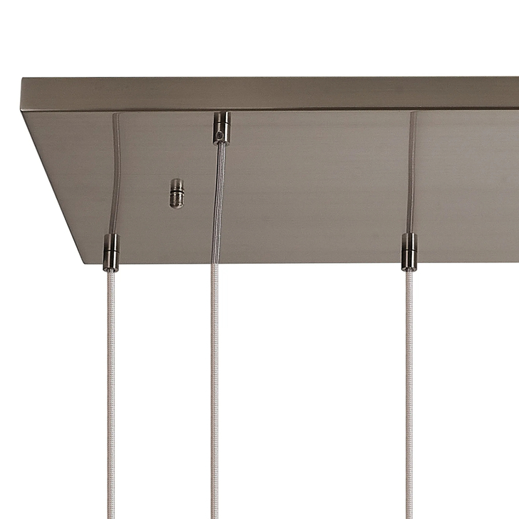 Idolite Devine Satin Nickel 9 Light E27 2m Rectangular Multiple Pendant (FRAME ONLY)