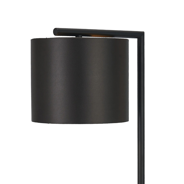 Idolite Devine Table Lamp, 1 Light E27, Satin Black/Slate 20x16.5cm Satin Shade