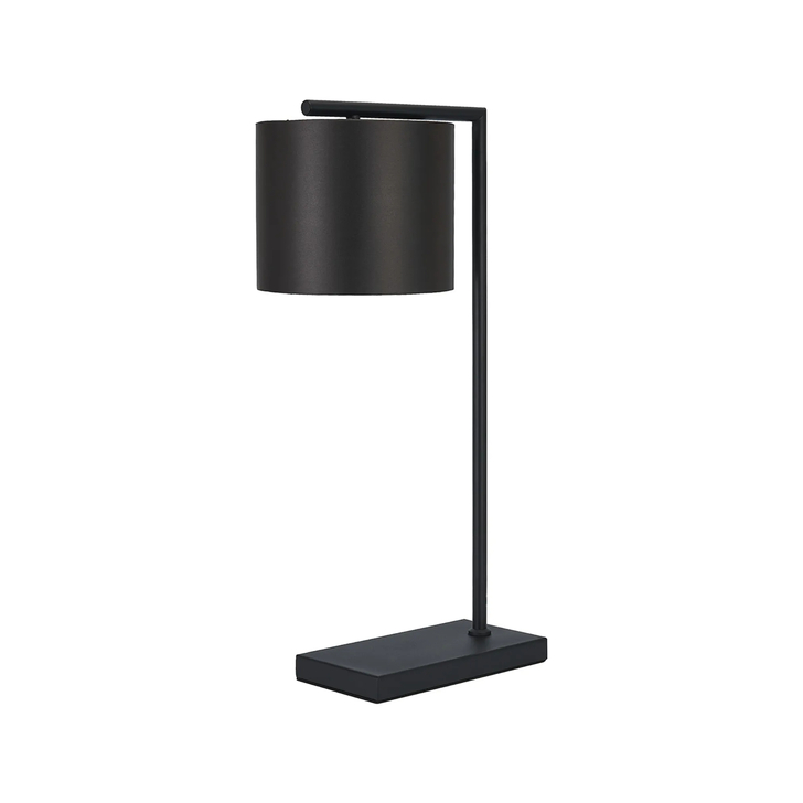 Idolite Devine Table Lamp, 1 Light E27, Satin Black/Slate 20x16.5cm Satin Shade