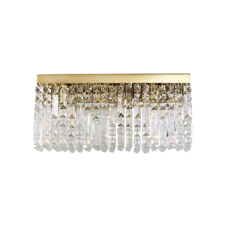 Idolite Dividi Gold Finish 3 Light Crystal Wall Light