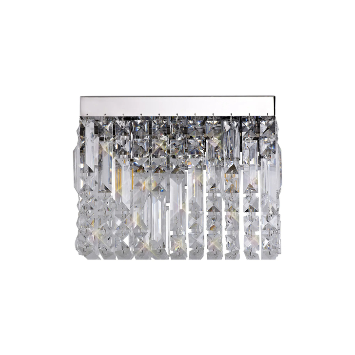 Idolite Dividi Polished Chrome 2 Light Crystal Wall Light