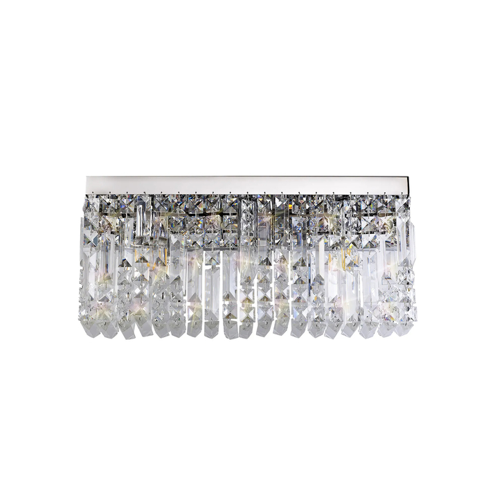 Idolite Dividi Polished Chrome 3 Light Crystal Wall Light