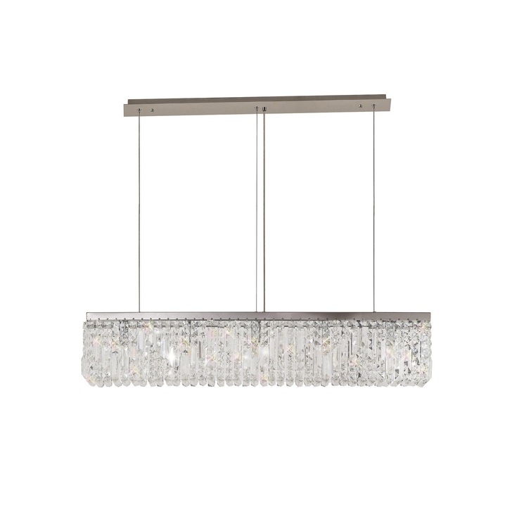 Idolite Dividi Polished Chrome 5 Light Linear Bar Crystal Pendant