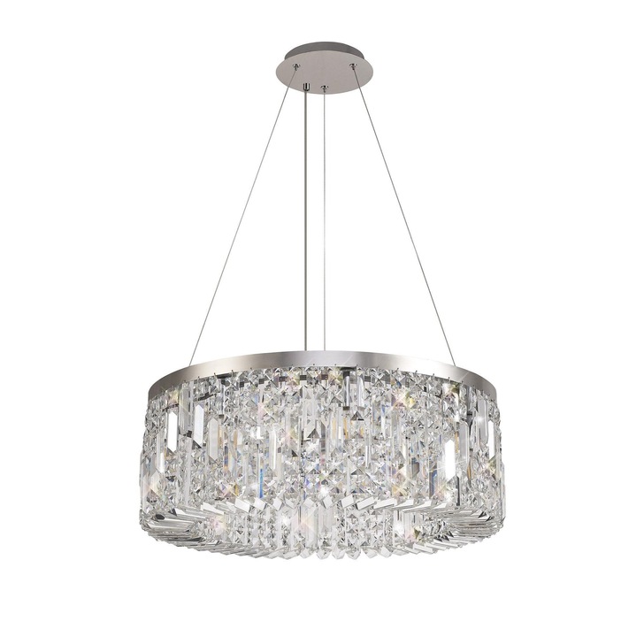 Idolite Dividi Polished Chrome 8 Light Crystal Pendant