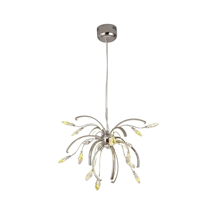 Idolite Eastcote Medium Polished Chrome/Opal White Crystal Led Pendant - 3000K