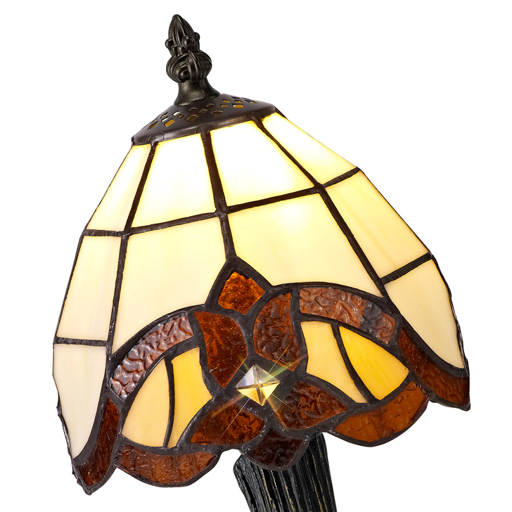 Idolite Edgware Cream/Amber/Clear/Black/Gold Table Lamp