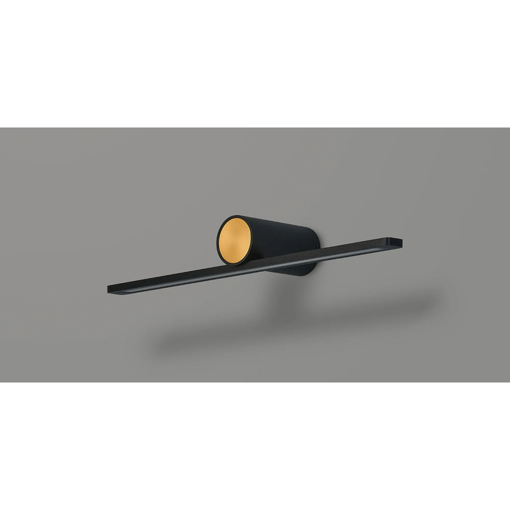 Idolite Ennis Black And Gold Modern Slim Medium Led Wall Light - 3000K - IP44