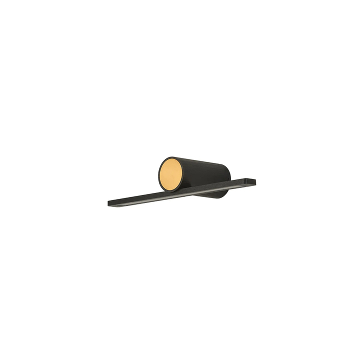 Idolite Ennis Black And Gold Modern Slim Small Led Wall Light - 3000K - IP44