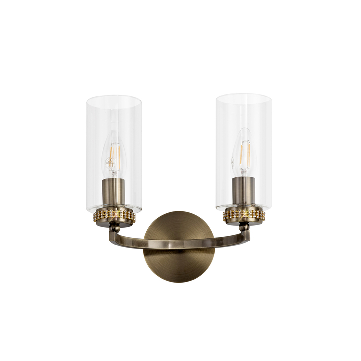 Idolite Euston Antique Brass Double Wall Light