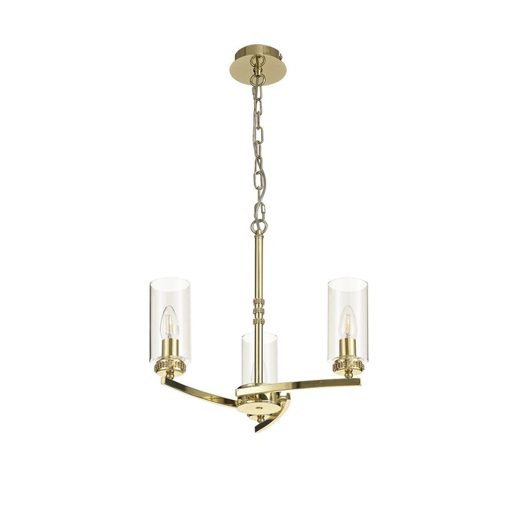 Idolite Euston Polished Gold 3 Light Chandelier