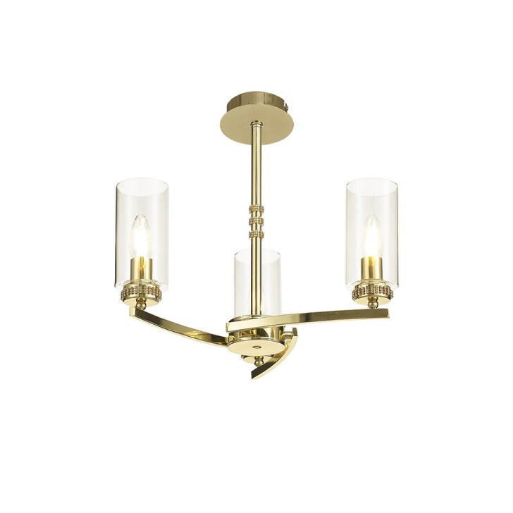 Idolite Euston Polished Gold 3 Light Chandelier