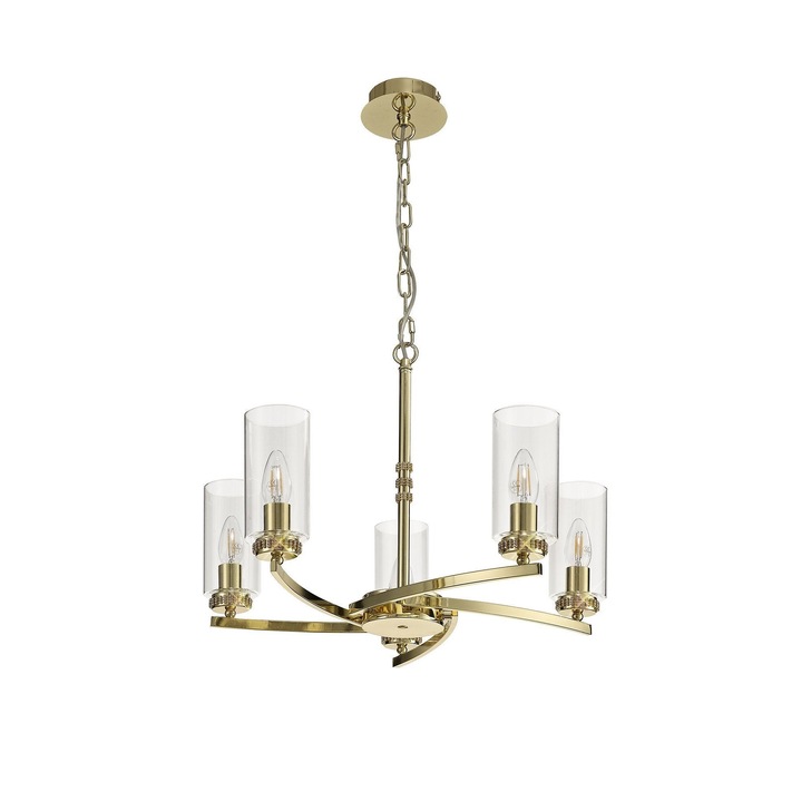 Idolite Euston Polished Gold 5 Light Chandelier