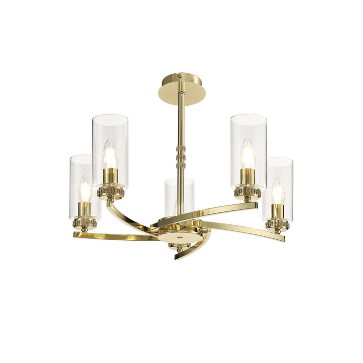 Idolite Euston Polished Gold 5 Light Chandelier