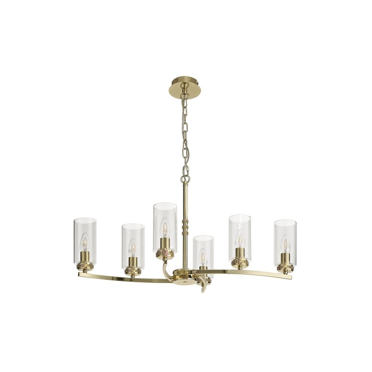 Idolite Euston Polished Gold 6 Light Linear Pendant