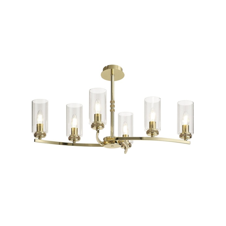 Idolite Euston Polished Gold 6 Light Linear Pendant