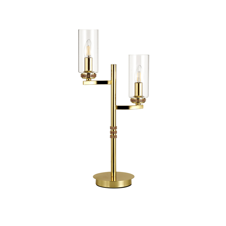 Idolite Euston Polished Gold Twin Table Lamp