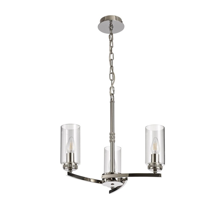 Idolite Euston Polished Nickel 3 Light Chandelier