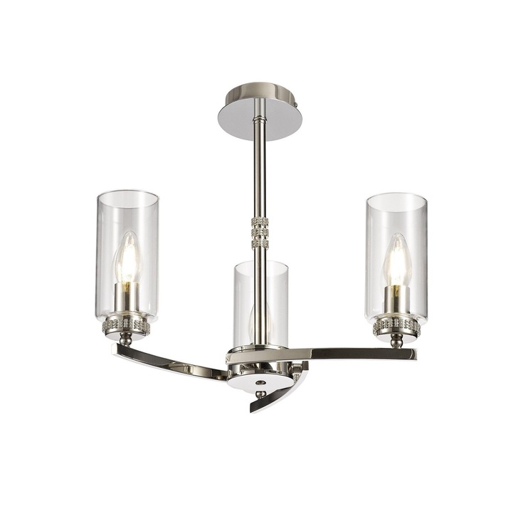 Idolite Euston Polished Nickel 3 Light Chandelier