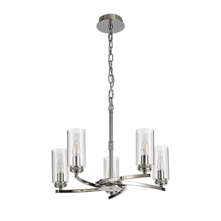 Idolite Euston Polished Nickel 5 Light Chandelier