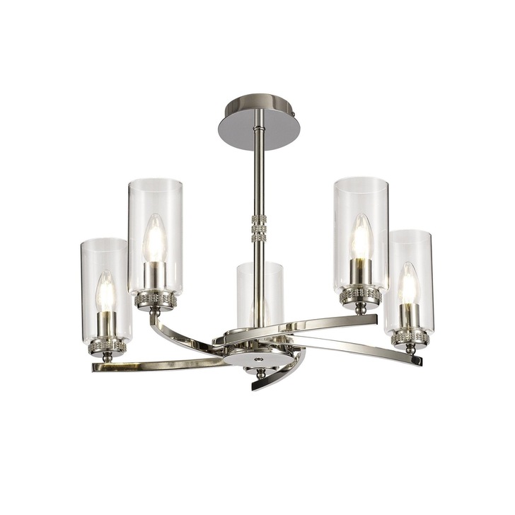 Idolite Euston Polished Nickel 5 Light Chandelier