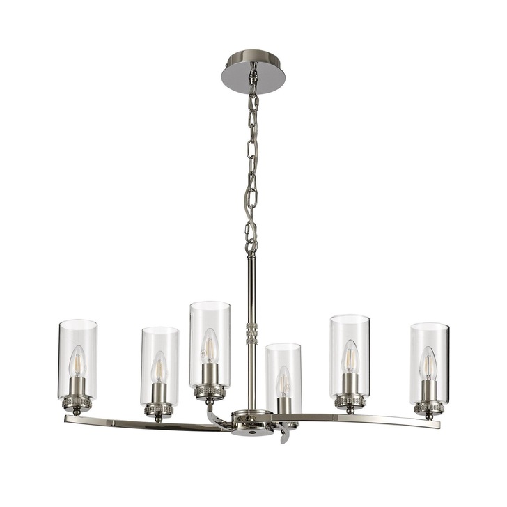 Idolite Euston Polished Nickel 6 Light Linear Pendant