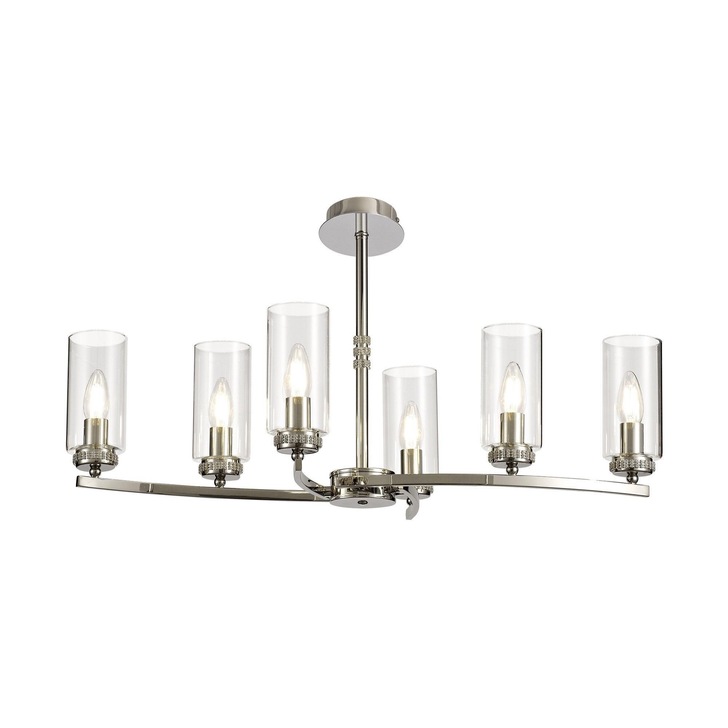 Idolite Euston Polished Nickel 6 Light Linear Pendant