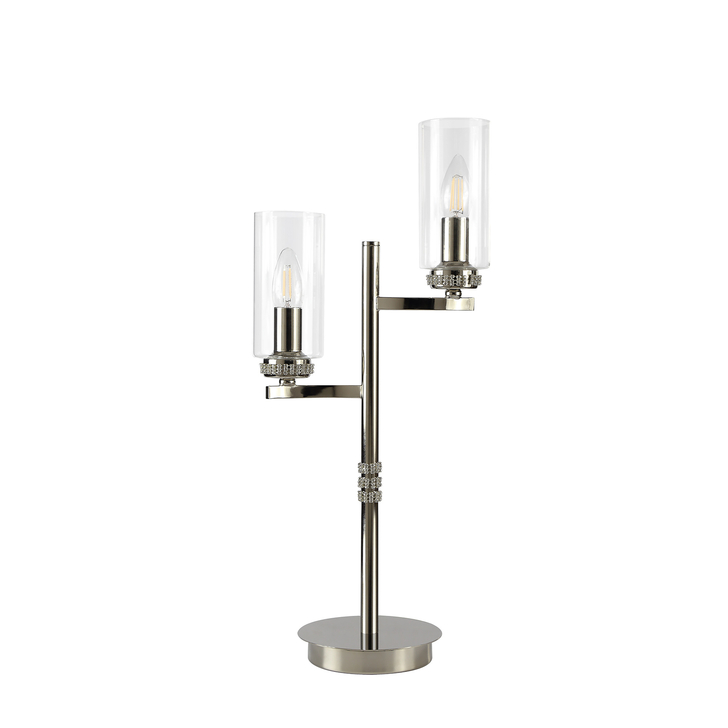 Idolite Euston Polished Nickel Twin Table Lamp