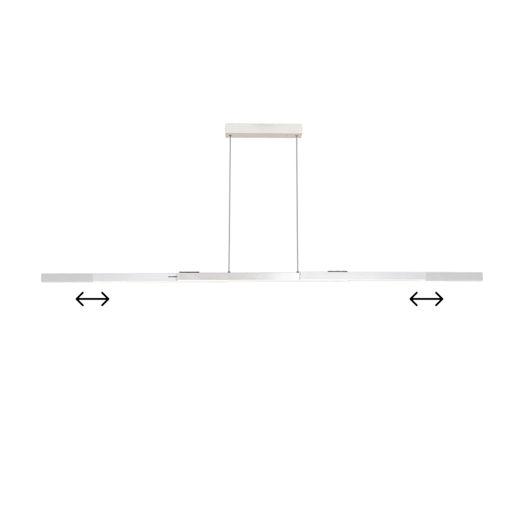 Idolite Ezra Extendable Linear Pendant : 40W LED: Remote Control CCT Tuneable White 3000K-6000K: Sand White/Aluminium