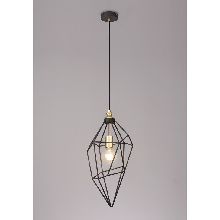 Idolite Fairlop Sand Black/Painted Gold Large Single Pendant Light