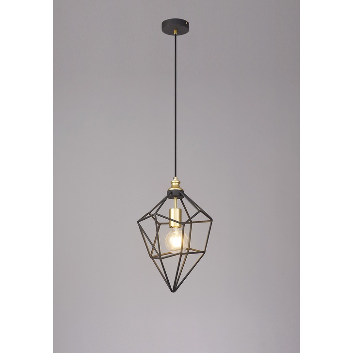 Idolite Fairlop Sand Black/Painted Gold Medium Single Pendant Light