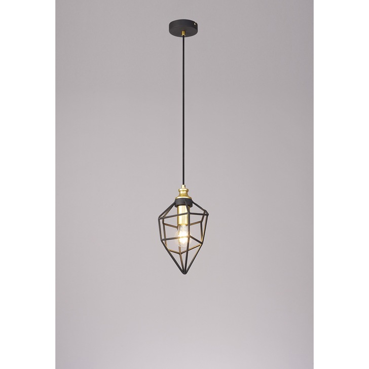 Idolite Fairlop Sand Black/Painted Gold Small Single Pendant Light