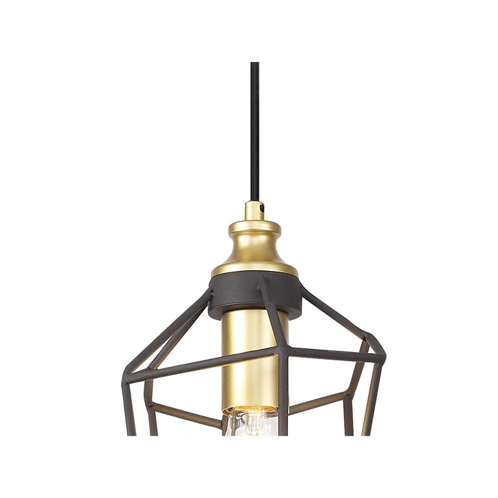 Idolite Fairlop Sand Black/Painted Gold Small Single Pendant Light