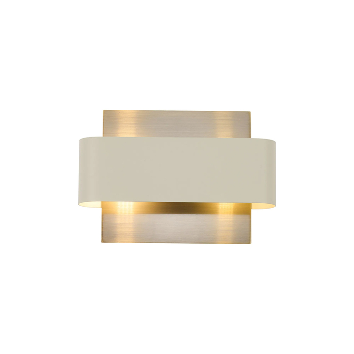 Idolite Garda Wall Lamp: 2 Light G9: Antique Brass/Painted Beige Stone