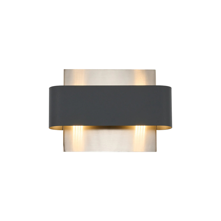 Idolite Garda Wall Lamp: 2 Light G9: Satin Nickel/Graphite