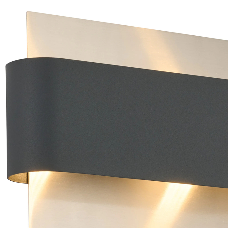 Idolite Garda Wall Lamp: 2 Light G9: Satin Nickel/Graphite