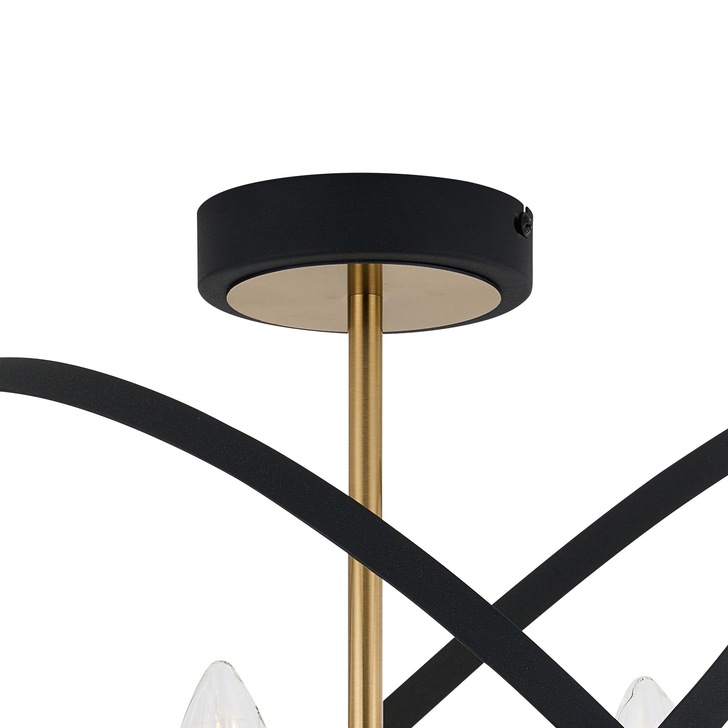 Idolite Genesis 4 Light Black And Gold Semi-Flush Orb Ceiling Light