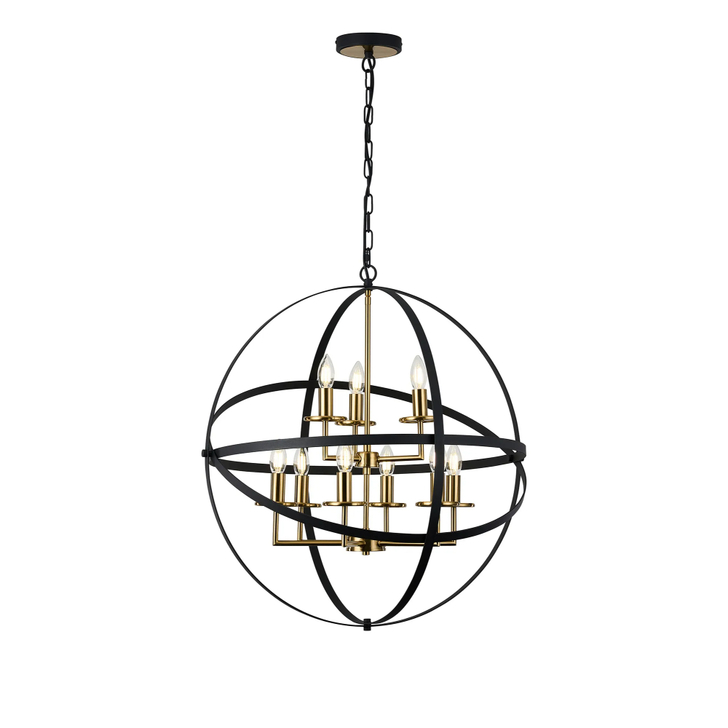 Idolite Genesis Black And Gold 9 Light Two Tier Extra Large Orb Pendant