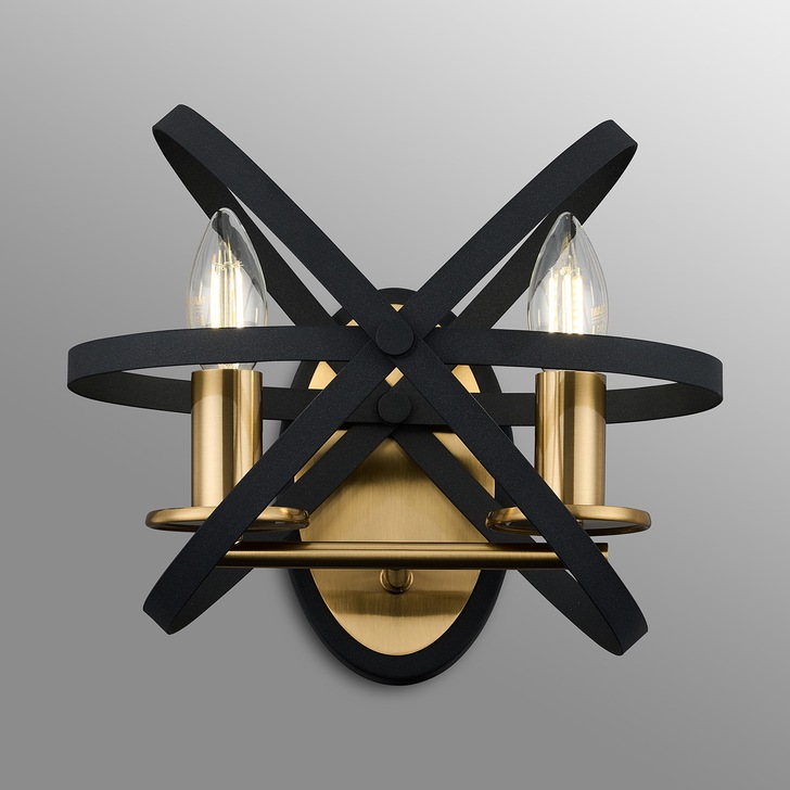 Idolite Genesis Black And Gold Double Wall Light