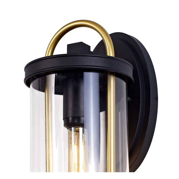 Idolite Gongga Black/Gold Medium Exterior Wall Light - IP54